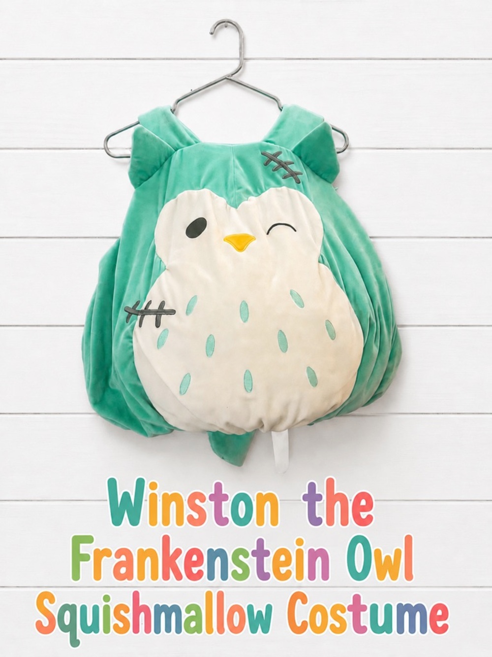 Squishmallows Winston the Owl Costume - Teal & Cream